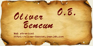Oliver Bencun vizit kartica